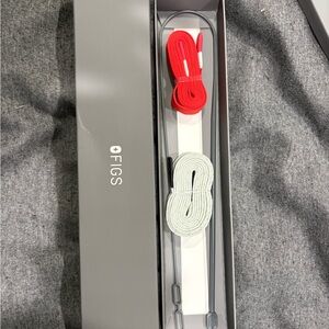 Figs Red and White Lanyard Set